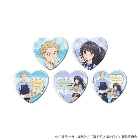 『薫る花は凛と咲く』ハート型缶バッジ01/コンプリートセット(全5種)(描き下ろしイラスト)